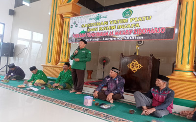 PCNU Yogyakarta Bersama YP Al-Maarif Sidoharjo Way Panji Gelar Kegiatan Santunan Anak Yatim